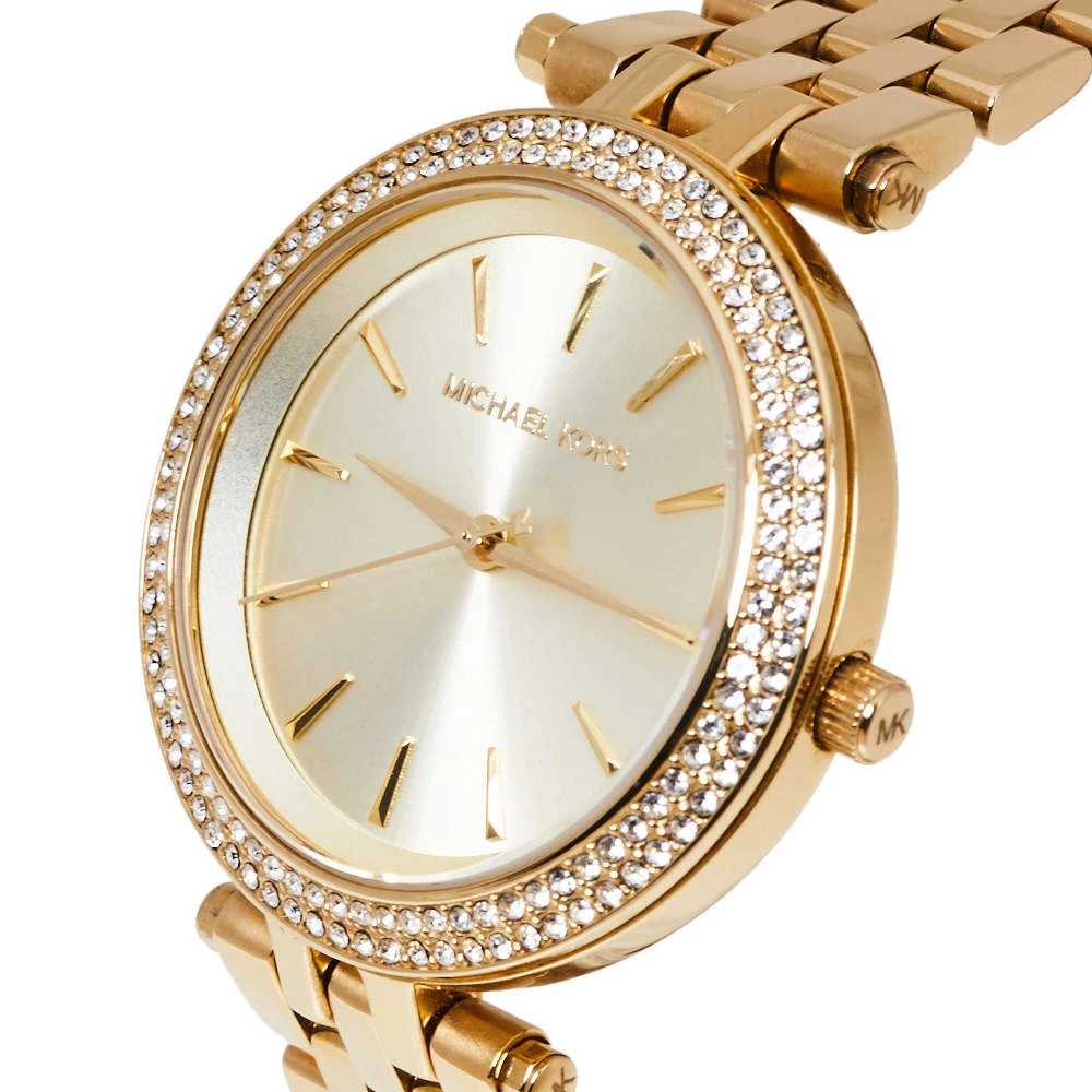 Michael Kors Yellow Gold Tone Stainless Steel Darci Pave MK3430 Women's Wristwatch 33 Mm For Women - Image 2