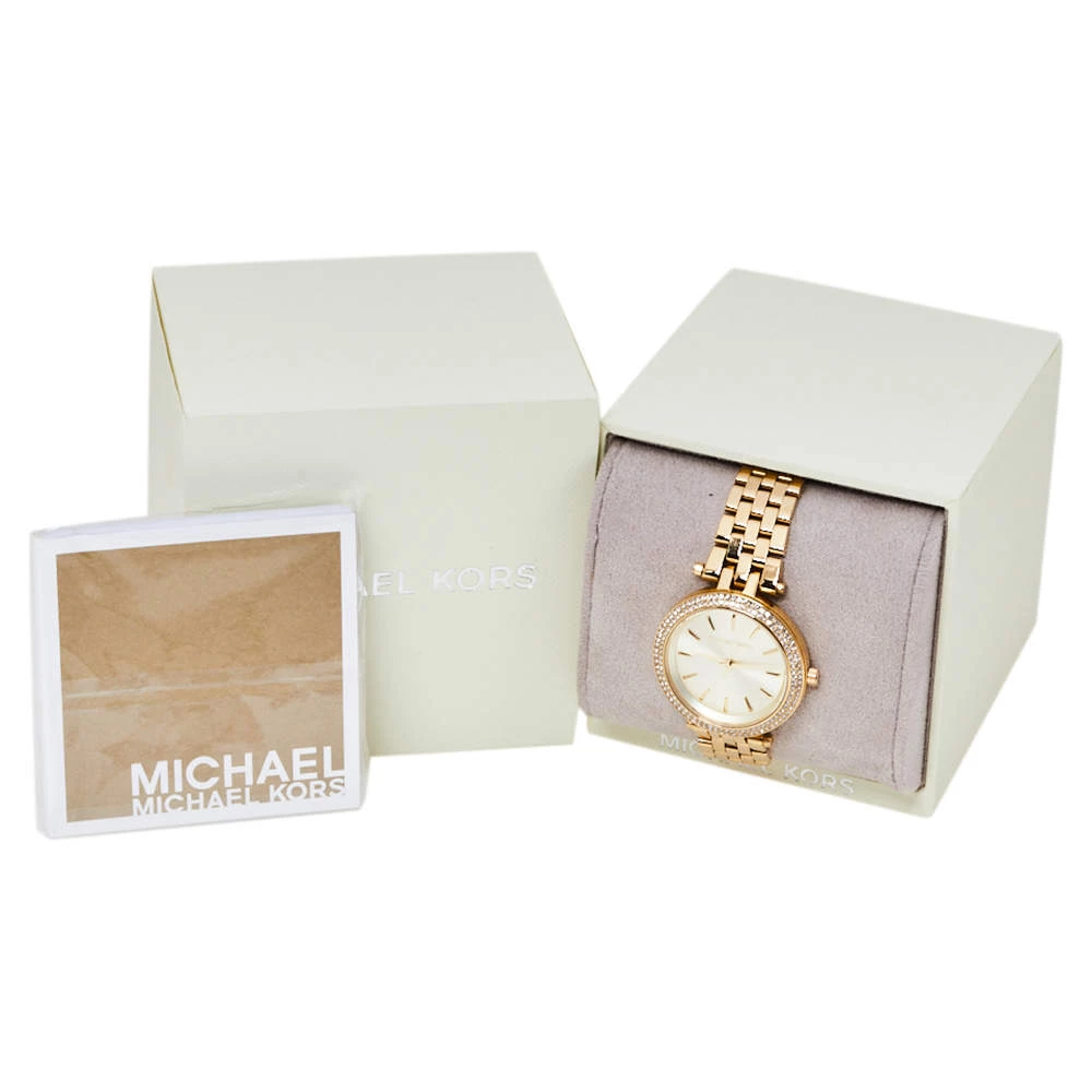 Michael Kors Yellow Gold Tone Stainless Steel Darci Pave MK3430 Women's Wristwatch 33 Mm For Women - Image 8