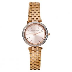 Michael Kors Rose Gold Tone Stainless Steel Mini Darci MK3366 Women's Wristwatch 33 Mm For Women