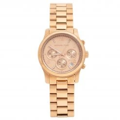 Michael Kors Rose Gold Tone Stainless Steel Runway MK5128 Women's Wristwatch 38MM For Women