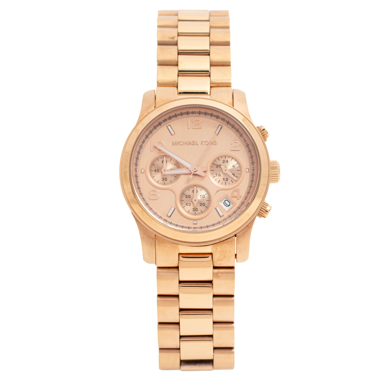 Michael Kors Rose Gold Tone Stainless Steel Runway MK5128 Women's Wristwatch 38MM For Women