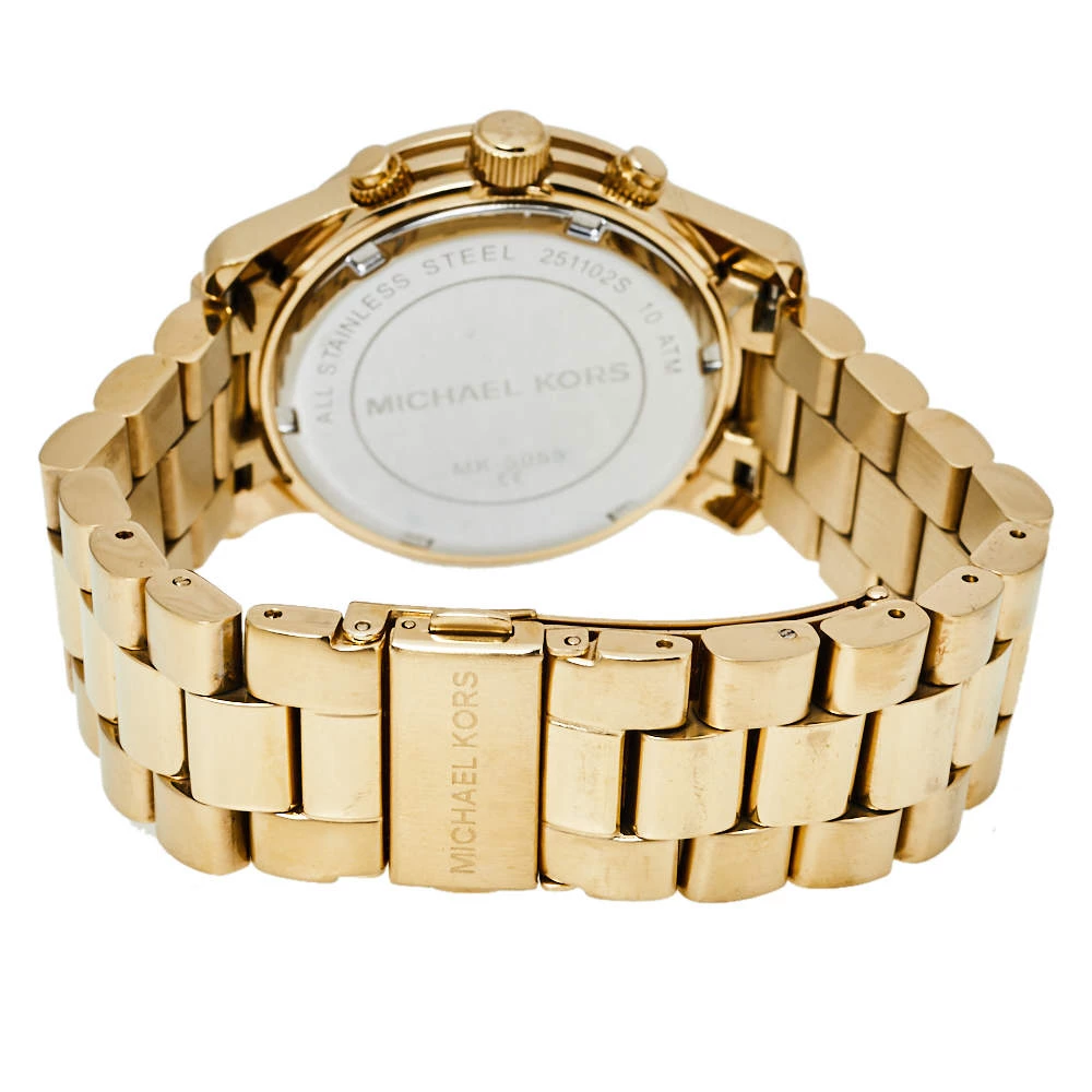 Michael Kors Yellow Gold Plated Stainless Steel Runway MK5055 Women's Wristwatch 38 Mm For Women - Image 5