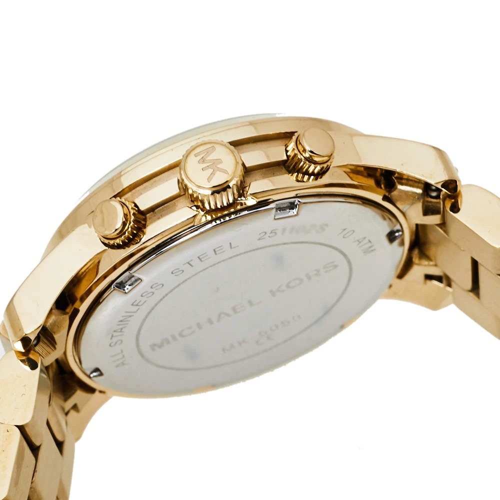 Michael Kors Yellow Gold Plated Stainless Steel Runway MK5055 Women's Wristwatch 38 Mm For Women - Image 7