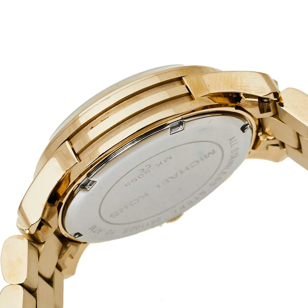 Michael Kors Yellow Gold Plated Stainless Steel Runway MK5055 Women's Wristwatch 38 Mm For Women - Image 8