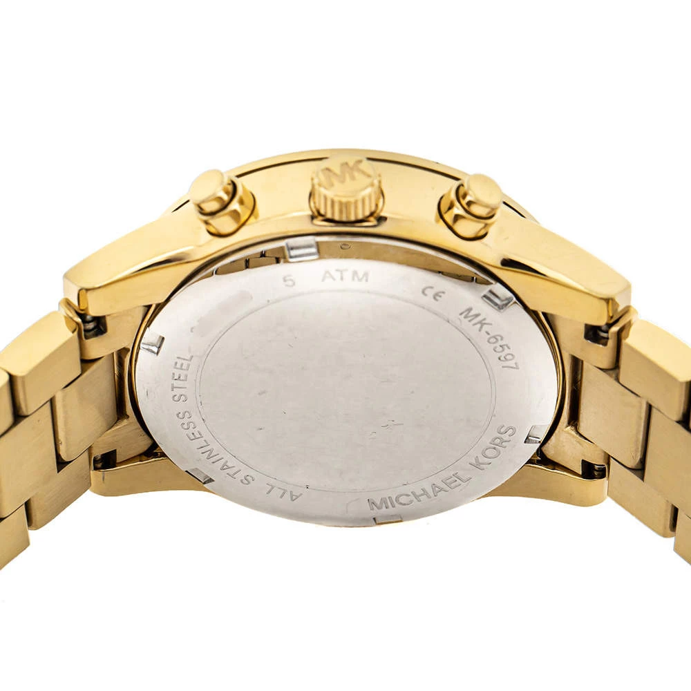 Michael Kors Gold Tone Stainless Steel Ritz Chronograph MK6597 Women's Wristwatch 37 Mm For Women - Image 4