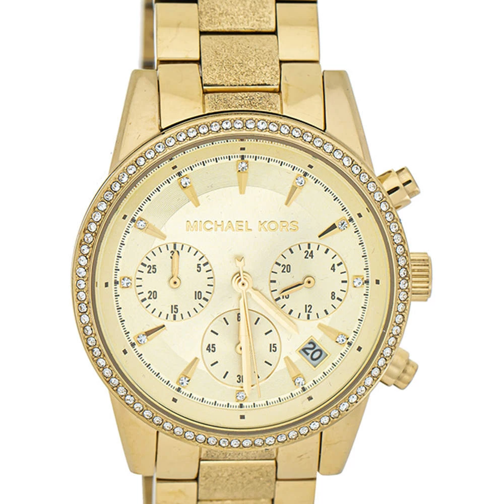 Michael Kors Gold Tone Stainless Steel Ritz Chronograph MK6597 Women's Wristwatch 37 Mm For Women - Image 3
