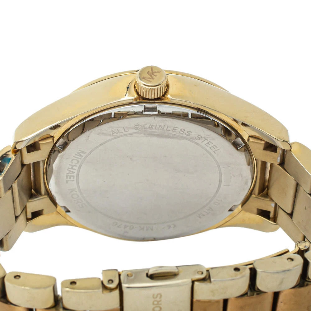 Michael Kors Champagne Two-Tone Stainless Steel Layton MK6476 Women's Wristwatch 44 Mm For Women - Image 4