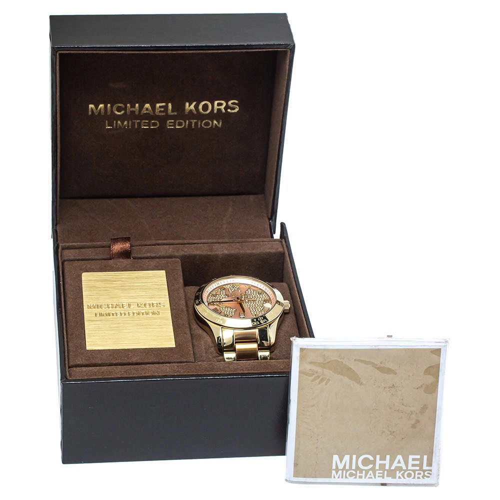 Michael Kors Champagne Two-Tone Stainless Steel Layton MK6476 Women's Wristwatch 44 Mm For Women - Image 8