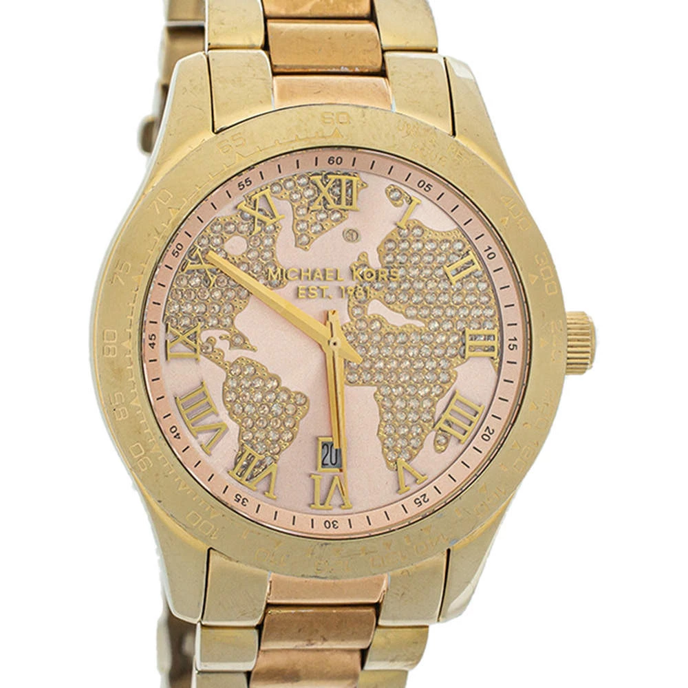 Michael Kors Champagne Two-Tone Stainless Steel Layton MK6476 Women's Wristwatch 44 Mm For Women - Image 3