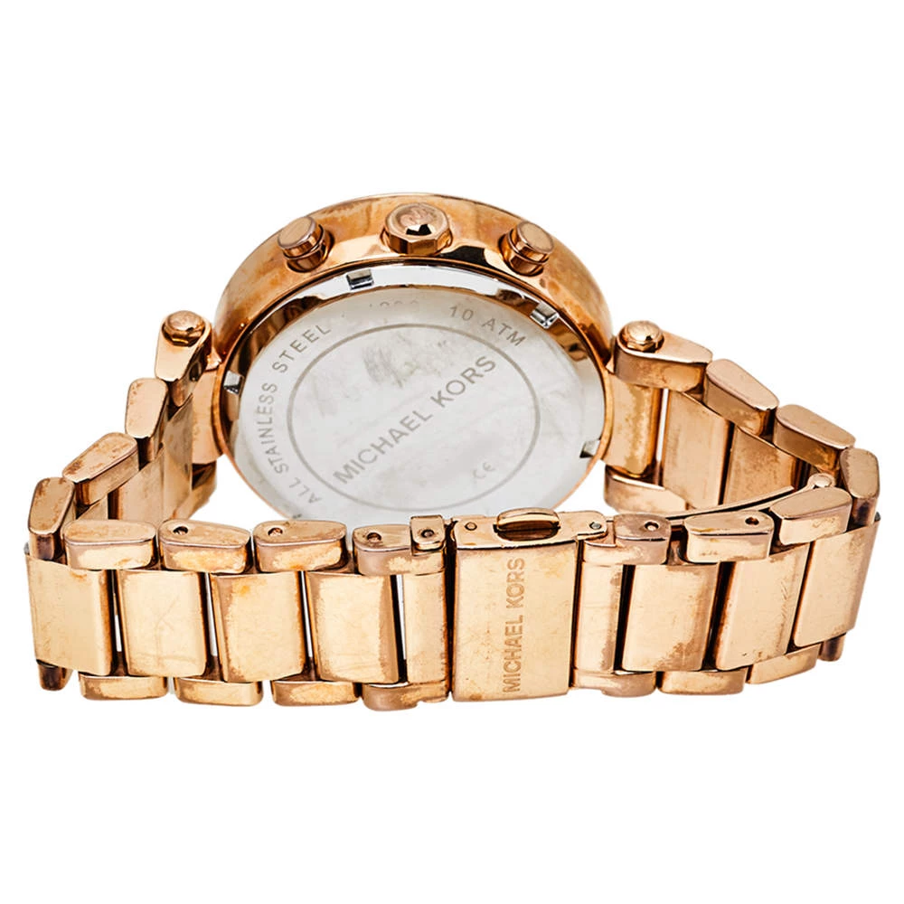 Michael Kors Mother Of Pearl Rose Gold Tone Stainless Steel Parker MK5491 Women's Wristwatch 39 Mm For Women - Image 5