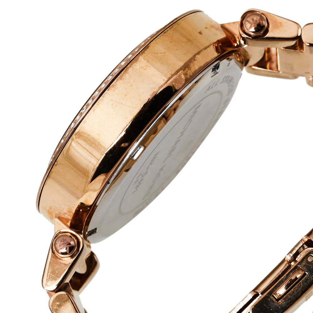 Michael Kors Mother Of Pearl Rose Gold Tone Stainless Steel Parker MK5491 Women's Wristwatch 39 Mm For Women - Image 7