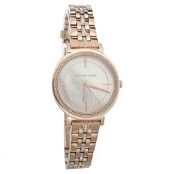 Michael Kors Mother Of Pearl Rose Gold Tone Stainless Steel MK3643 Women's Wristwatch 33mm For Women