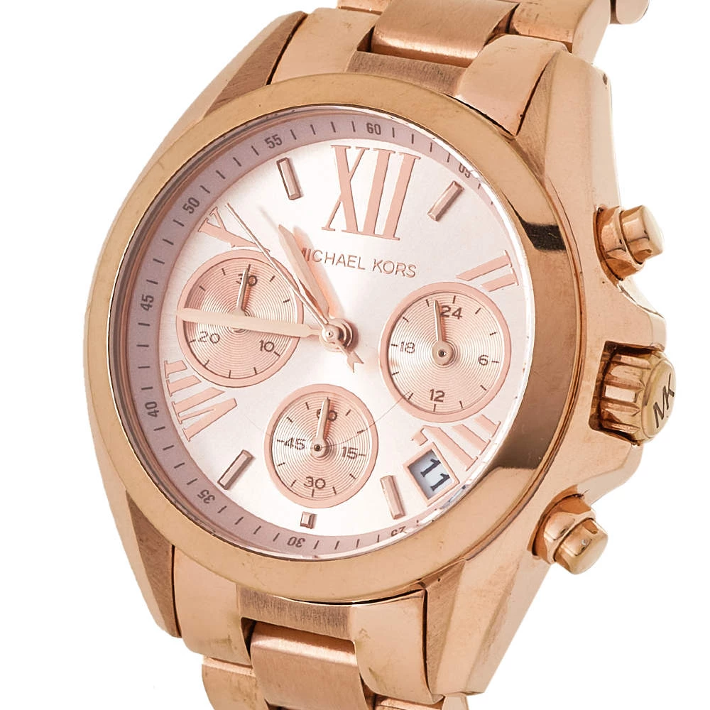 Michael Kors Rose Gold Tone Stainless Steel Bradshaw Chronograph MK5799 Women's Wristwatch 36 Mm For Women - Image 2