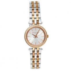Michael Kors Silver Two Tone Stainless Steel Darci MK3298 Women's Wristwatch 26 Mm For Women