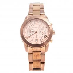 Michael Kors Rose Gold Tone Stainless Steel Mercer MK5727 Women's Wristwatch 41.5 Mm For Women