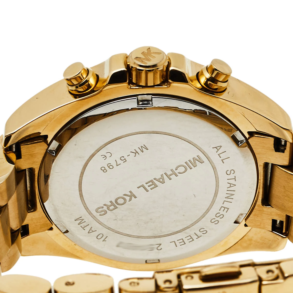 Michael Kors Yellow Gold Plated Stainless Steel Runway MK5798 Women's Wristwatch 36 Mm For Women - Image 4