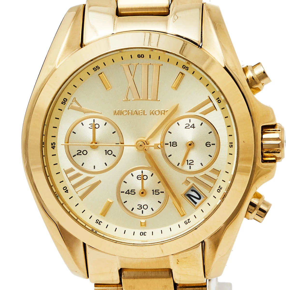 Michael Kors Yellow Gold Plated Stainless Steel Runway MK5798 Women's Wristwatch 36 Mm For Women - Image 3