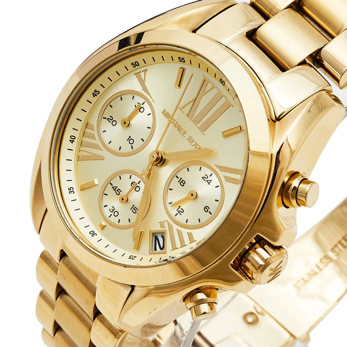 Michael Kors Yellow Gold Plated Stainless Steel Runway MK5798 Women's Wristwatch 36 Mm For Women - Image 2