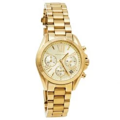 Michael Kors Yellow Gold Plated Stainless Steel Runway MK5798 Women's Wristwatch 36 Mm For Women
