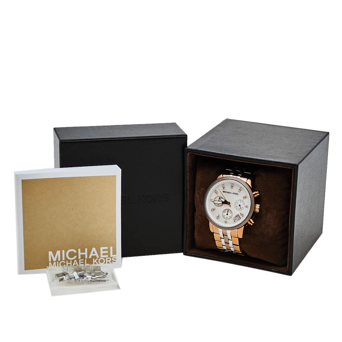 Michael Kors Mother Of Pearl Three-Tone Stainless Steel MK5642 Women's Wristwatch 37 Mm For Women - Image 8