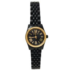 Michael Kors Black Ion Plated Stainless Steel Lexington MK3299 Women's Wristwatch 26 Mm For Women