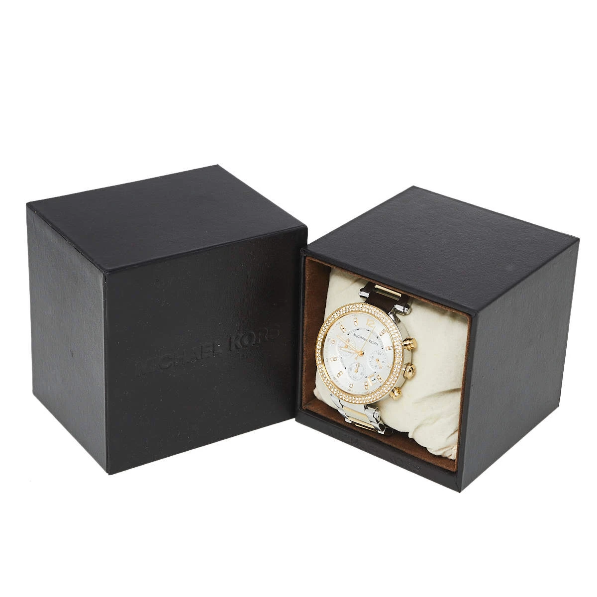 Michael Kors Silver Two-Tone Stainless Steel Parker MK5626 Women's Wristwatch 39 Mm For Women - Image 9