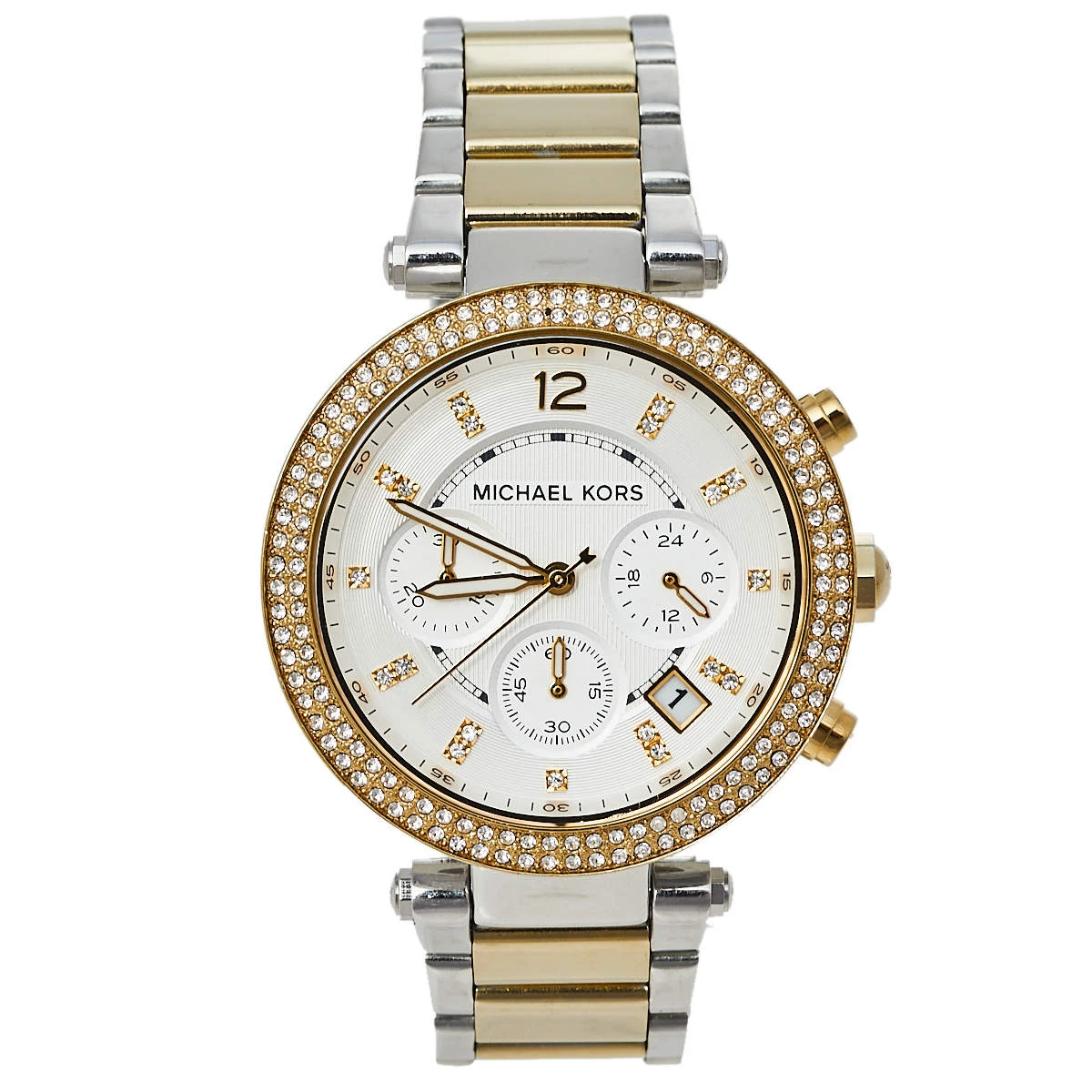Michael Kors Silver Two-Tone Stainless Steel Parker MK5626 Women's Wristwatch 39 Mm For Women