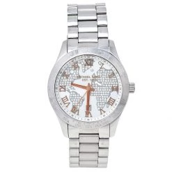 Michael Kors White Crystal Pave Stainless Steel Layton MK5958 Women's Wristwatch 44 Mm For Women