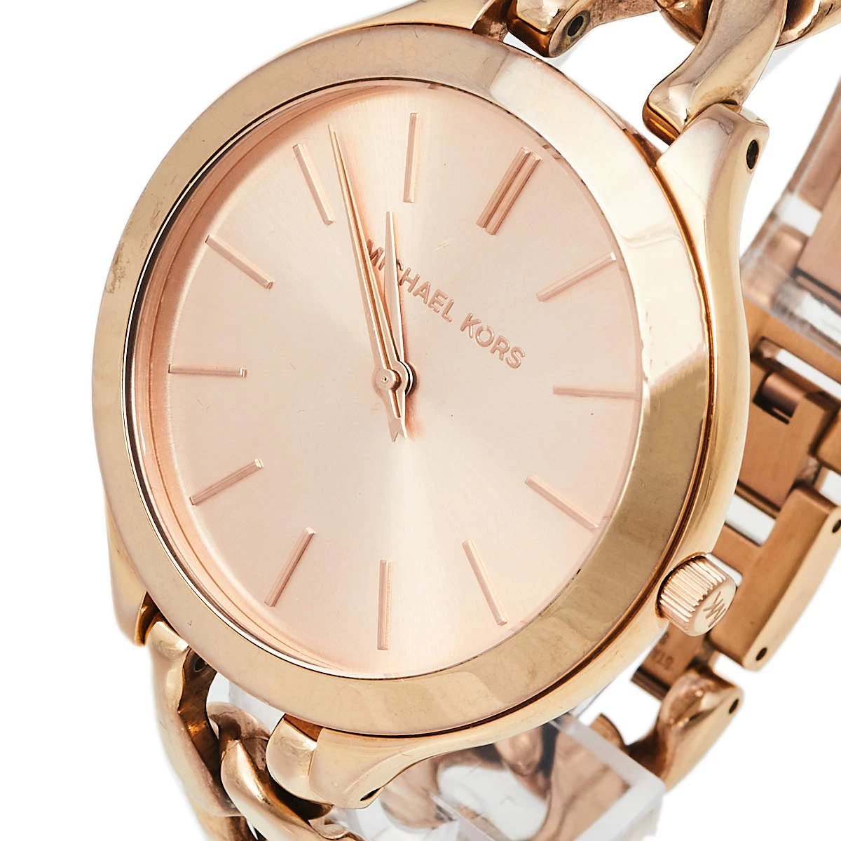 Michael Kors Rose Gold Tone Stainless Steel Slim Runway MK3223 Women's Wristwatch 42 Mm For Women - Image 2