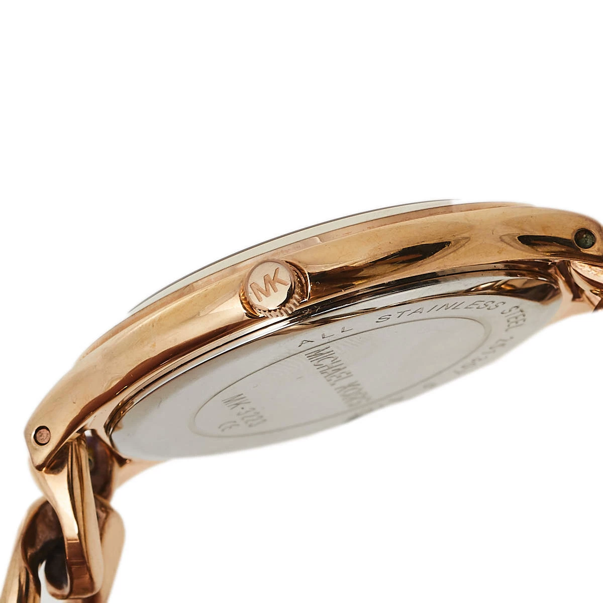 Michael Kors Rose Gold Tone Stainless Steel Slim Runway MK3223 Women's Wristwatch 42 Mm For Women - Image 7