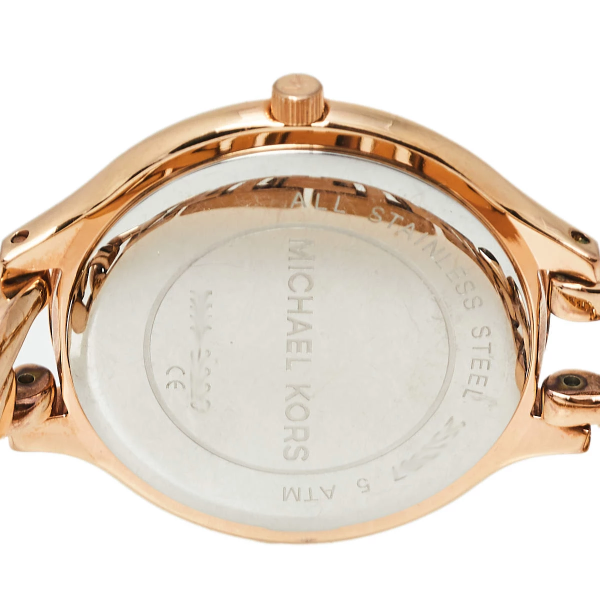 Michael Kors Rose Gold Tone Stainless Steel Slim Runway MK3223 Women's Wristwatch 42 Mm For Women - Image 4