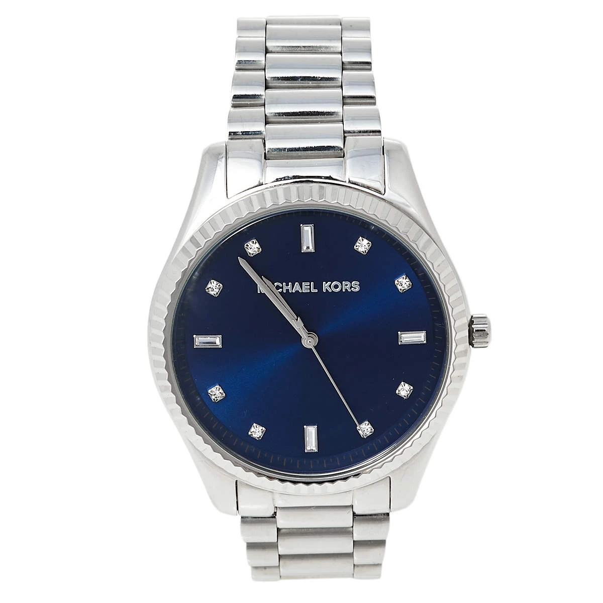 Michael Kors Blue Stainless Steel Blake MK3225 Unisex Wristwatch 41.50 Mm For Women