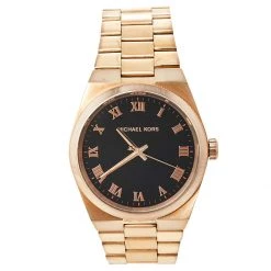 Michael Kors Black Rose Gold Tone Stainless Steel Channing MK5937 Women's Wristwatch 38 Mm For Women