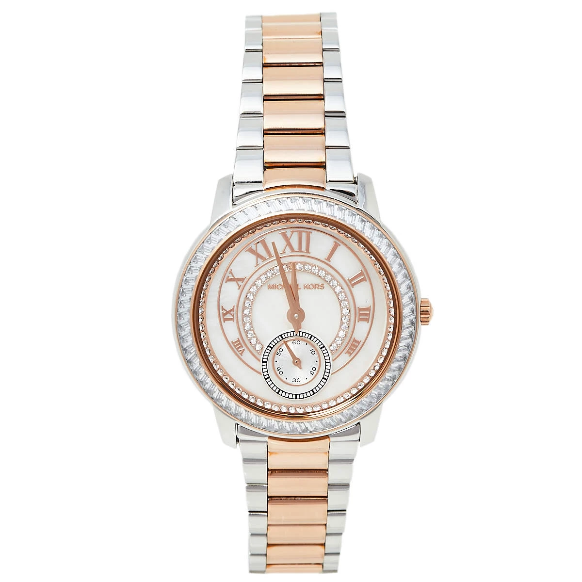 Michael Kors Mother Of Pearl Two-Tone Stainless Steel Madelyn MK6288 Women's Wristwatch 40 Mm For Women