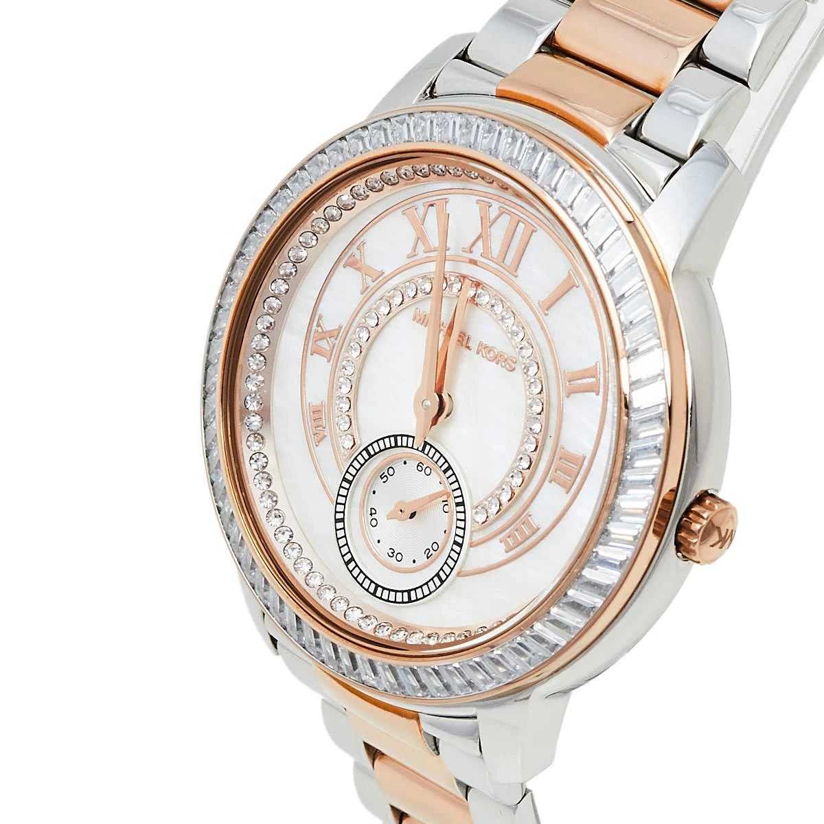 Michael Kors Mother Of Pearl Two-Tone Stainless Steel Madelyn MK6288 Women's Wristwatch 40 Mm For Women - Image 2