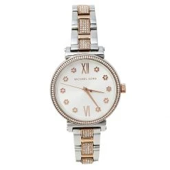 Michael Kors Silver Two-Tone Stainless Steel Sofie MK3880 Women's Wristwatch 36 Mm For Women