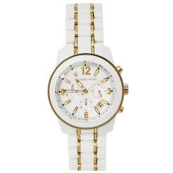 Michael Kors White Stainless Steel And Acetate MK5804 Women's Wristwatch 43MM For Women