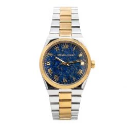 Michael Kors Blue Two-Tone Stainless Steel Channing MK5893 Women's Wristwatch 38 Mm For Women