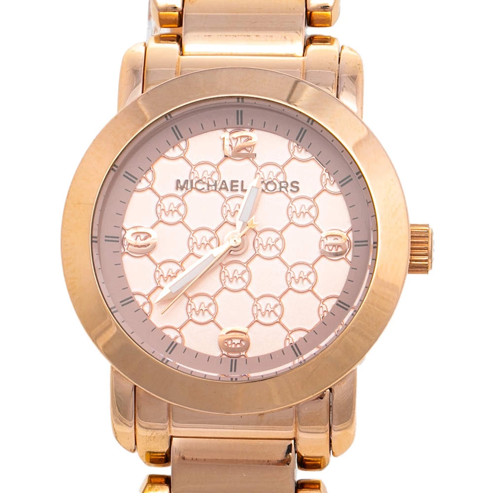 Michael Kors Rose Gold Tone Stainless Steel Runway MK3159 Women's Wristwatch 34 Mm For Women - Image 3