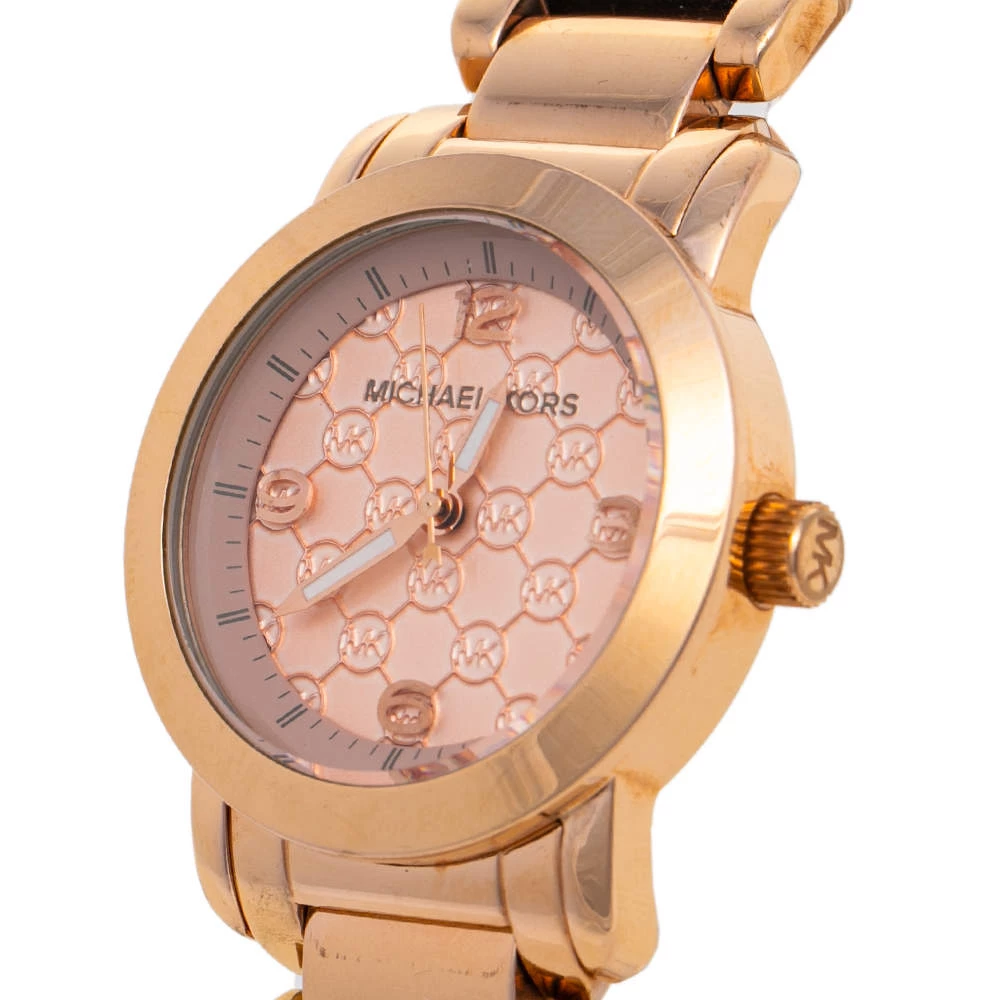 Michael Kors Rose Gold Tone Stainless Steel Runway MK3159 Women's Wristwatch 34 Mm For Women - Image 2
