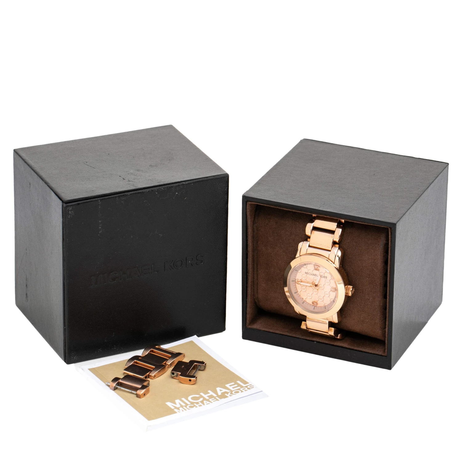 Michael Kors Rose Gold Tone Stainless Steel Runway MK3159 Women's Wristwatch 34 Mm For Women - Image 8