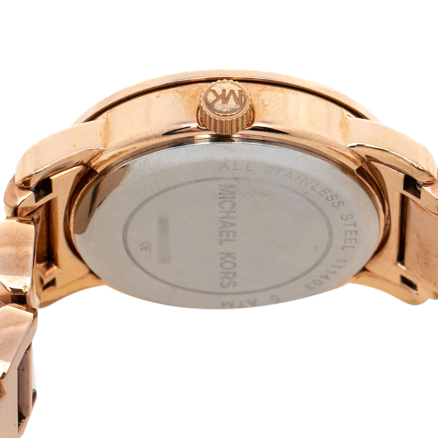 Michael Kors Rose Gold Tone Stainless Steel Runway MK3159 Women's Wristwatch 34 Mm For Women - Image 6