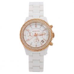 Michael Kors White Rose Gold Plated Stainless Steel MK5379 Women's Wristwatch 42 Mm For Women