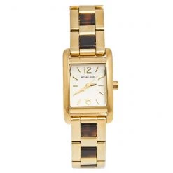 Michael Kors Champagne Gold Plated Stainless Steel Acetate Mini Taylor MK4277 Women's Wristwatch 20 Mm For Women
