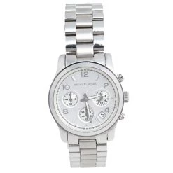 Michael Kors Silver Stainless Steel Runway MK-5076 Women's Wristwatch 38 Mm For Women