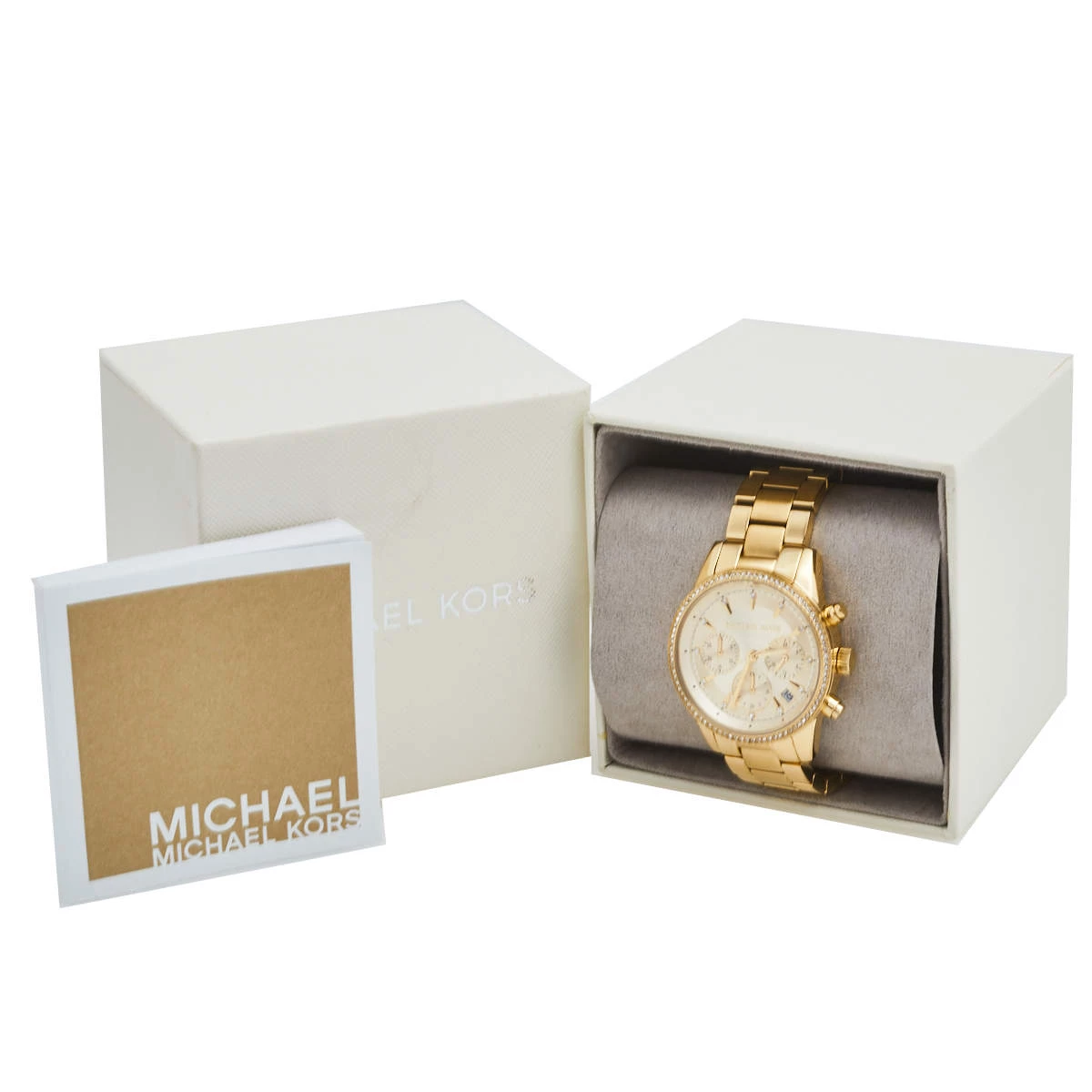 Michael Kors Champagne Gold Plated Stainless Steel Ritz MK6356 Women's Wristwatch 37 Mm For Women - Image 8