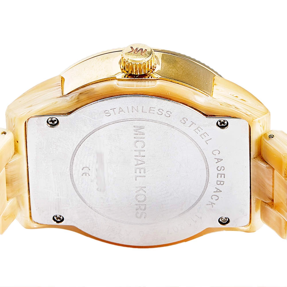 Michael Kors Mother Of Pearl Gold Plated Stainless Steel Horn Resin Jet Set MK-5039 Women's Wristwatch 37 Mm For Women - Image 4