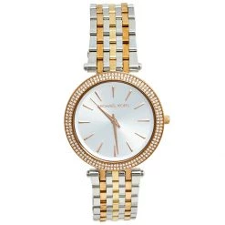 Michael Kors Silver Three Tone Stainless Steel Darci Pavé MK3203 Women's Wristwatch 39 Mm For Women