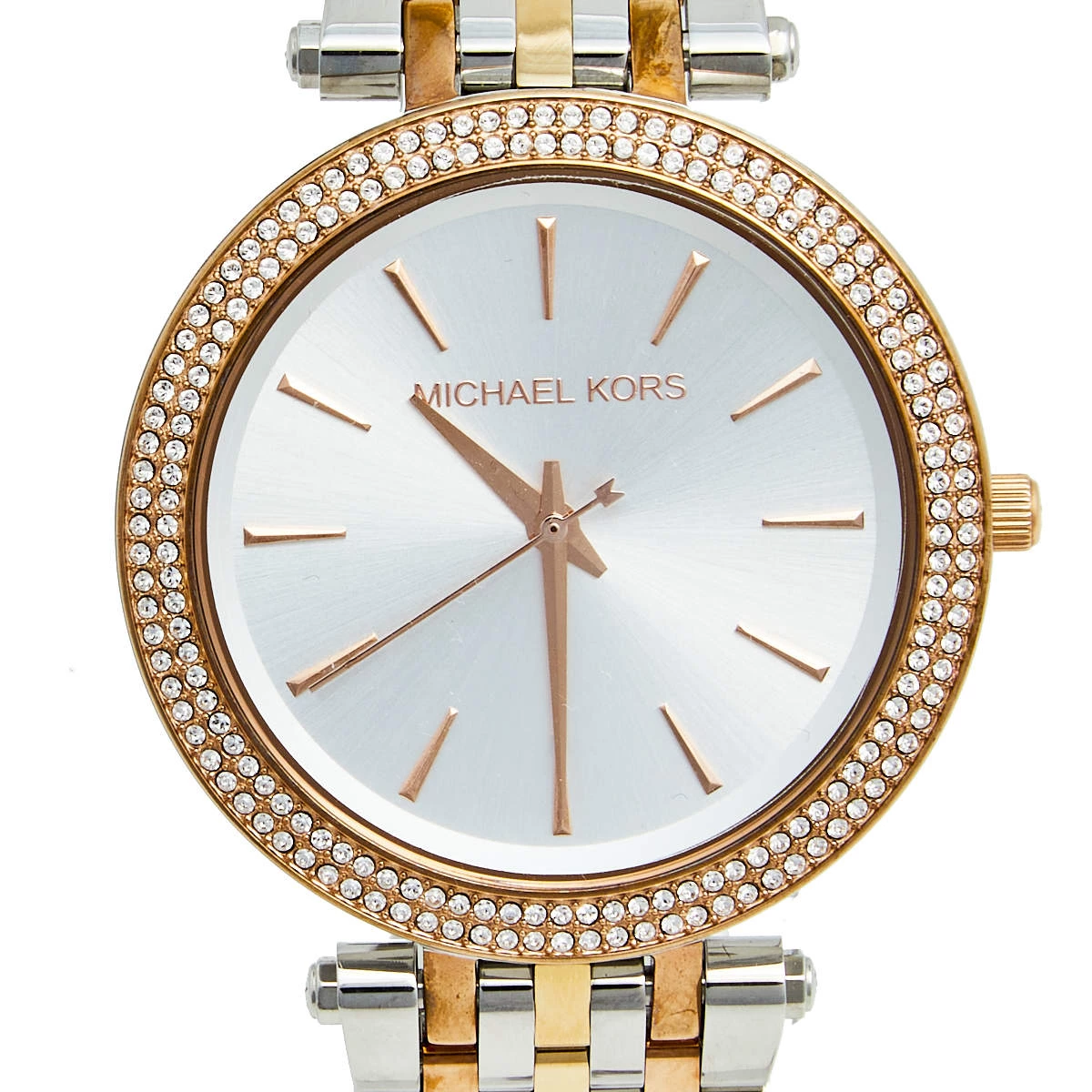 Michael Kors Silver Three Tone Stainless Steel Darci Pavé MK3203 Women's Wristwatch 39 Mm For Women - Image 3