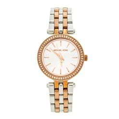 MIchael Kors Silver Two Tone Stainless Steel Petite Darci MK3298 Women's Wristwatch 26 Mm For Women